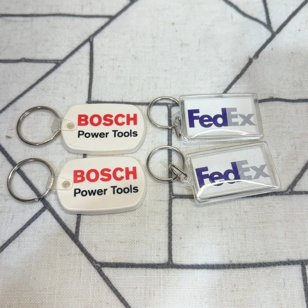 Bosch FedEx Keychain‎ Lot OS White Multi Vintage Advertising Promo 4pc